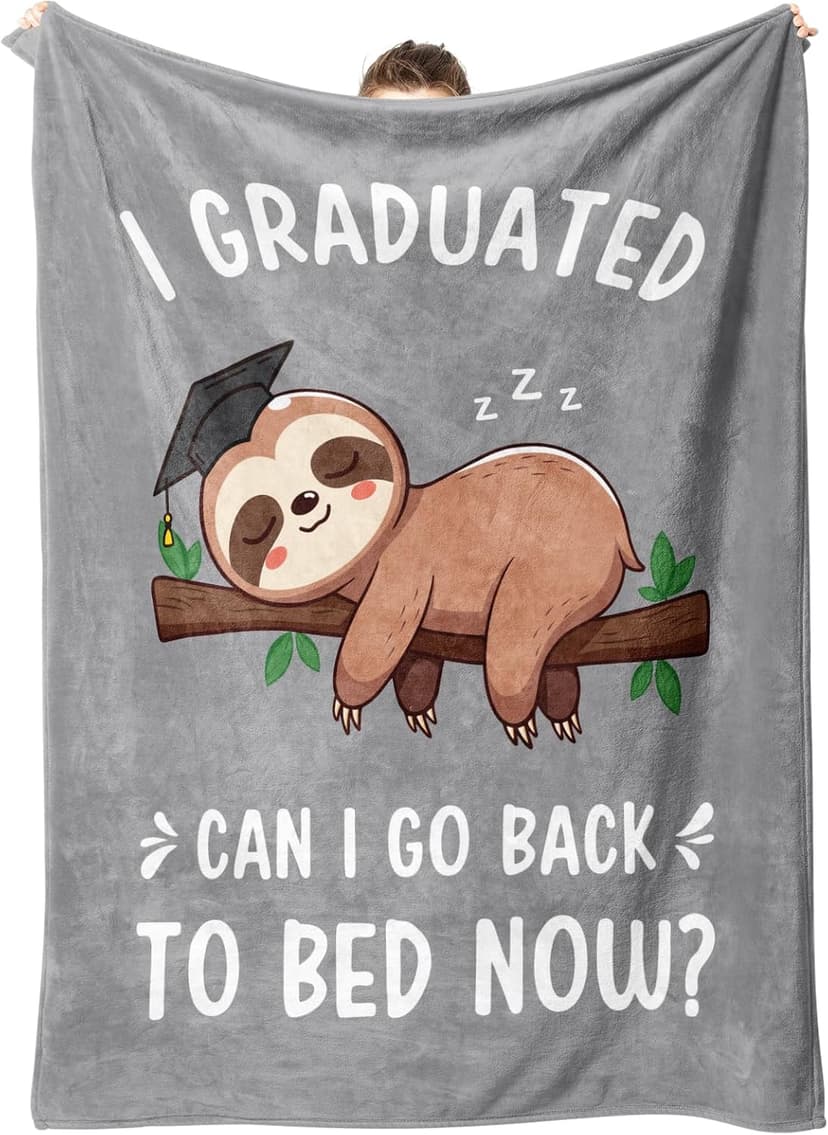 College Graduation Gifts, 2026 Grad Gifts for Master Degree, High School, PHD, Sloth Blanket,Graduation Decorations(50 * 60) Funny Graduation Gifts for Women, Her & Him, Practical Throw B0FQ5LJZVP