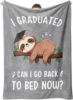 College Graduation Gifts, 2026 Grad Gifts for Master Degree, High School, PHD, Sloth Blanket,Graduation Decorations(50 * 60) Funny Graduation Gifts for Women, Her & Him, Practical Throw B0FQ5LJZVP