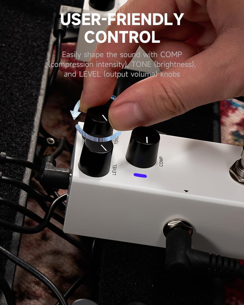 Donner Compressor Pedal for Electric Guitar, DIY Shell, Analog True Bypass Effects Pedal, Vintage Warmth & Studio-Grade Clarity(EMBARK 08)