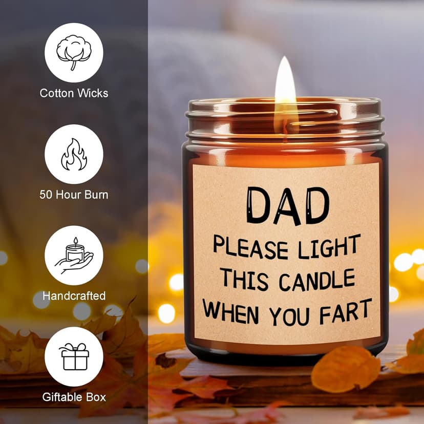Dad Christmas Gifts for Men Funny Birthday Christmas Gifts for Dad from Daughter & Son Unique Mens Gift for Dads Who Have Everything Hilarious Holiday Presents Gag Gift for Fathers, 100% Soy Wax