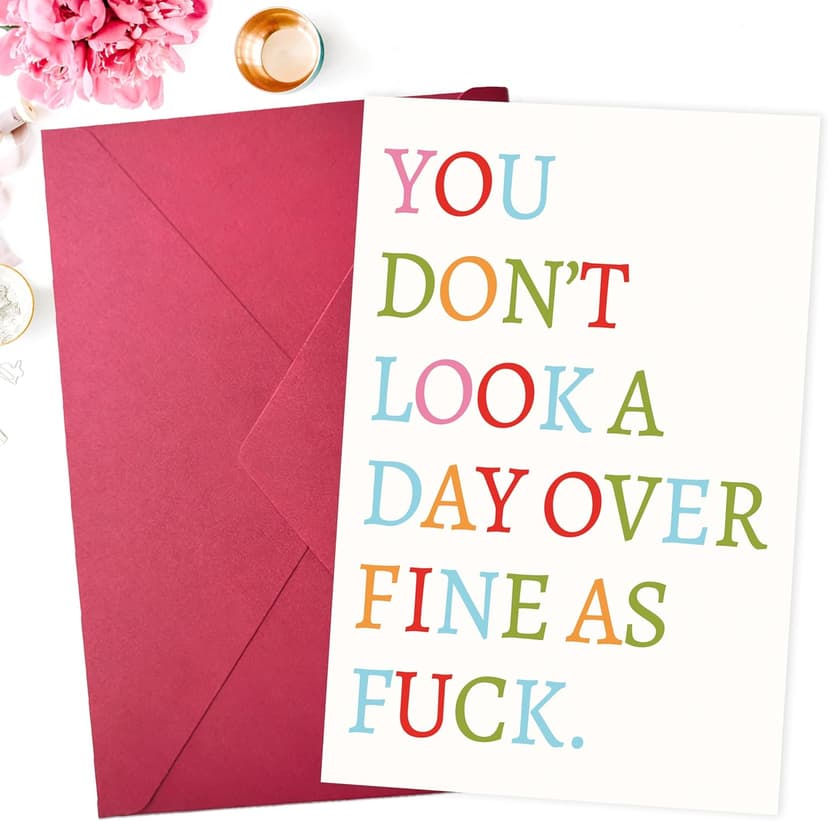 Playful Couple Birthday Gift Idea for Him Her Women Men,Thick Paper With Red Envelope,Blank Inside for Personal Message Funny Birthday Card Gift for Wife Husband Boyfriend Girlfriend B0GYDZPH7K