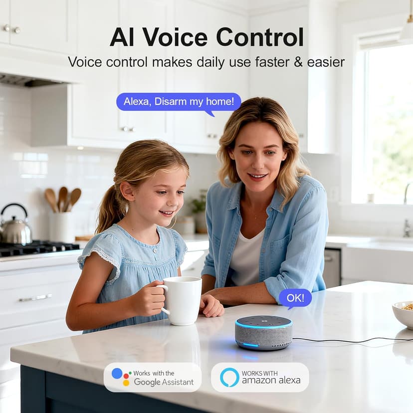 Wireless Alarm System for Home Security,24 Pcs Home Alarm System Wireless DIY Kit,WiFi+GSM/4G with Instant App Alerts NO MonthlyFees,SOS Button,App & Remote Control,Work with Alexa,for Apartment