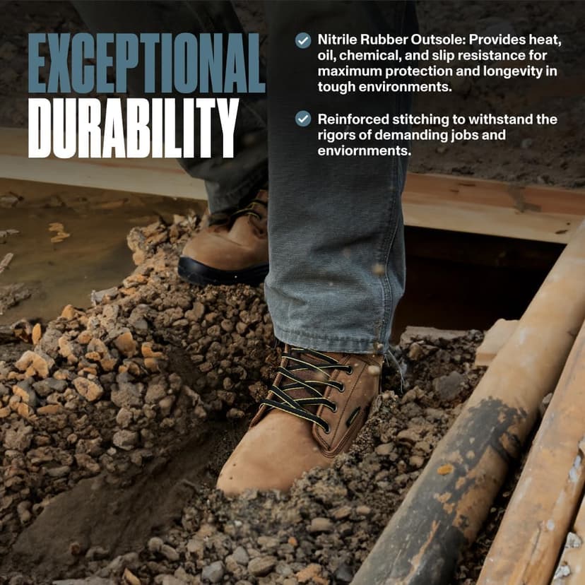 EVER BOOTS EVERBOOTS ULTRA DRY Men's Waterproof Hiking Work Boots, Lightweight Ultility Leather Shoes, Water Proof Tactical Military Outdoor Ankle Mens Boot for Construction, Roofing, Hunting, Winter Trails