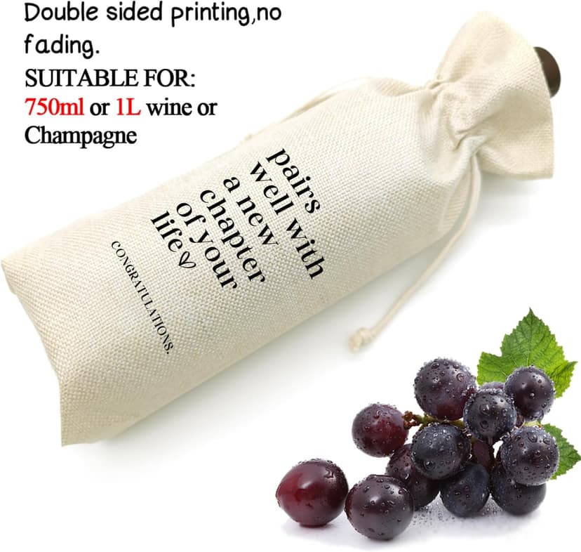 TBITON New Job Gifts, Farewell Gifts for Coworkers,New Beginning Gifts, Wine Gift Bags Going Away Gift for Friends Coworker Boss, Pairs Well With A New Chapter of Your Life (Beige-NEW JOB02) B0DHHFYD2C