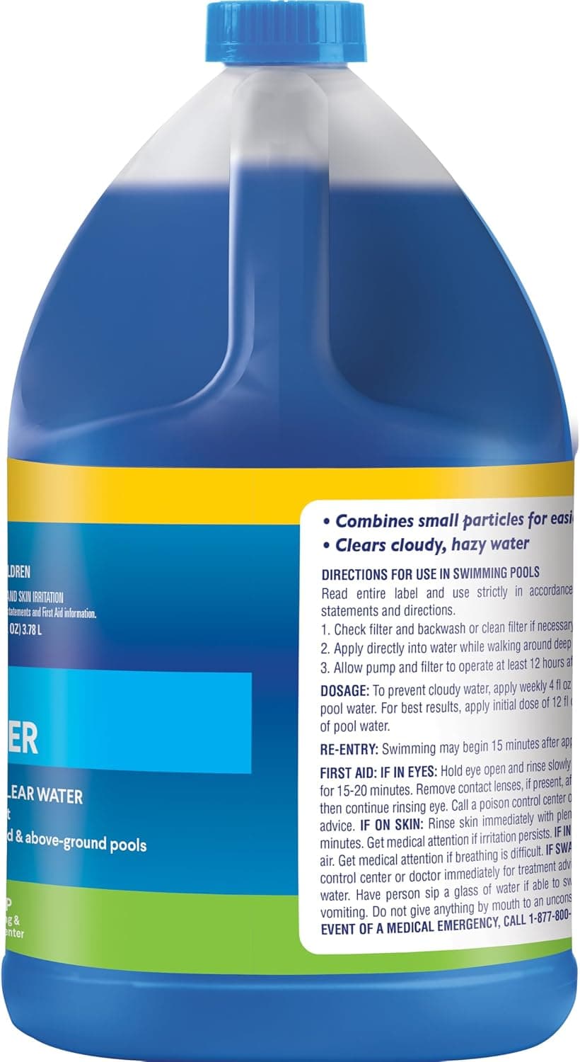Clorox® Pool&Spa™ Swimming Pool Crazy Clarifier, Creates Crystal Clear Pool Water, 128 Fl Oz (Pack of 1)