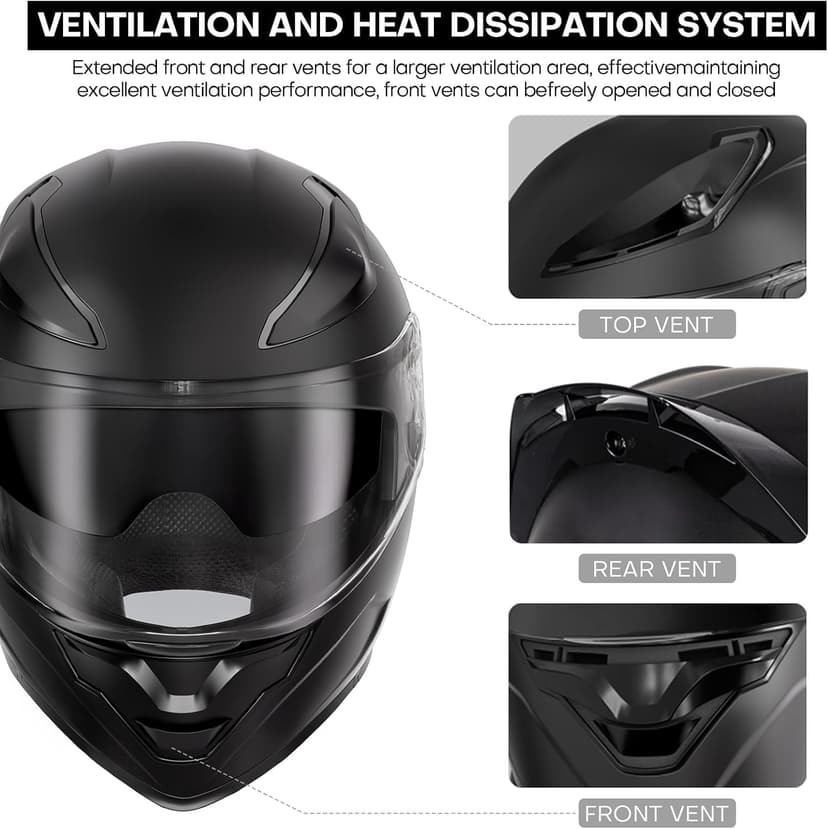 Bluetooth Motorcycle Helmet, Full Face Flip Up Modular Motorcycle Helmet with Bluetooth intercom headsets, DOT Approved Dual Visor Helmets