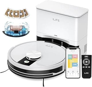 ILIFE A12 Pro Robot Vacuum and Mop Combo, Self Emptying Station for 60 Days, LiDAR Navigation, Home Mapping, No-Go Zones, 2.4G WiFi/App/Alexa/Remote Control, for Hard Floors, 110V