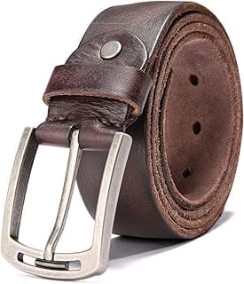 KEECOW Men's 100% Italian Cow Leather Belt Men With Anti-Scratch Buckle,Packed in a Box