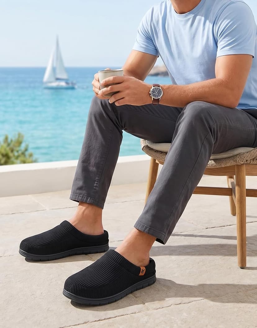 Birthday Gifts, Soft, Slip-on, Supportive, Breathable, Machine-Washable, Indoor Outdoor VeraCosy Men's Memory Foam Slippers Comfy Durable Moccasin House Shoes B0CLGK9159