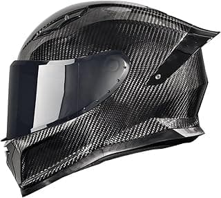Motorcycle Carbon Fiber Full Face Helmets, with Spoiler Sport Touring Street Moped Scooter Chopper ATV Snowmobile Motorcycle Helmet, DOT Approved