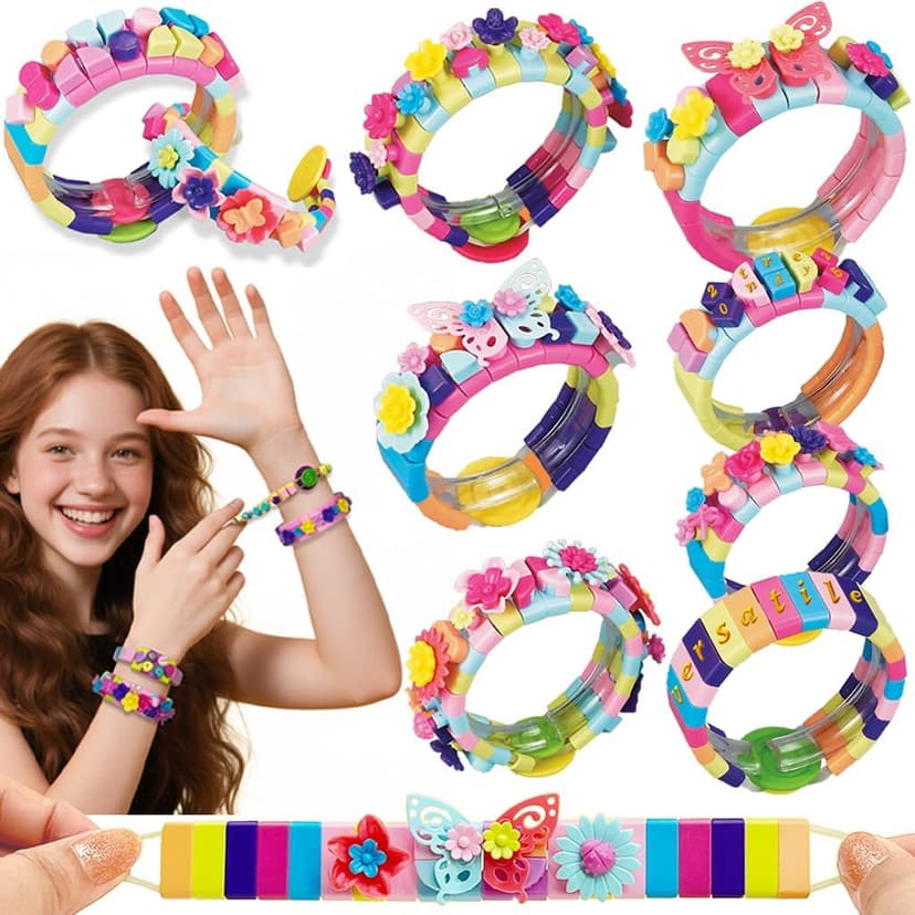 Coiinala Friendship Bracelet Making Kit for Ages 7+ Girl, 488-Piece DIY Charm Rubberband Bracelets Maker with Charm & Stickers, Craft Supplies Arts Maker Jewelry Making kit for Girls B0FCRF8D9B