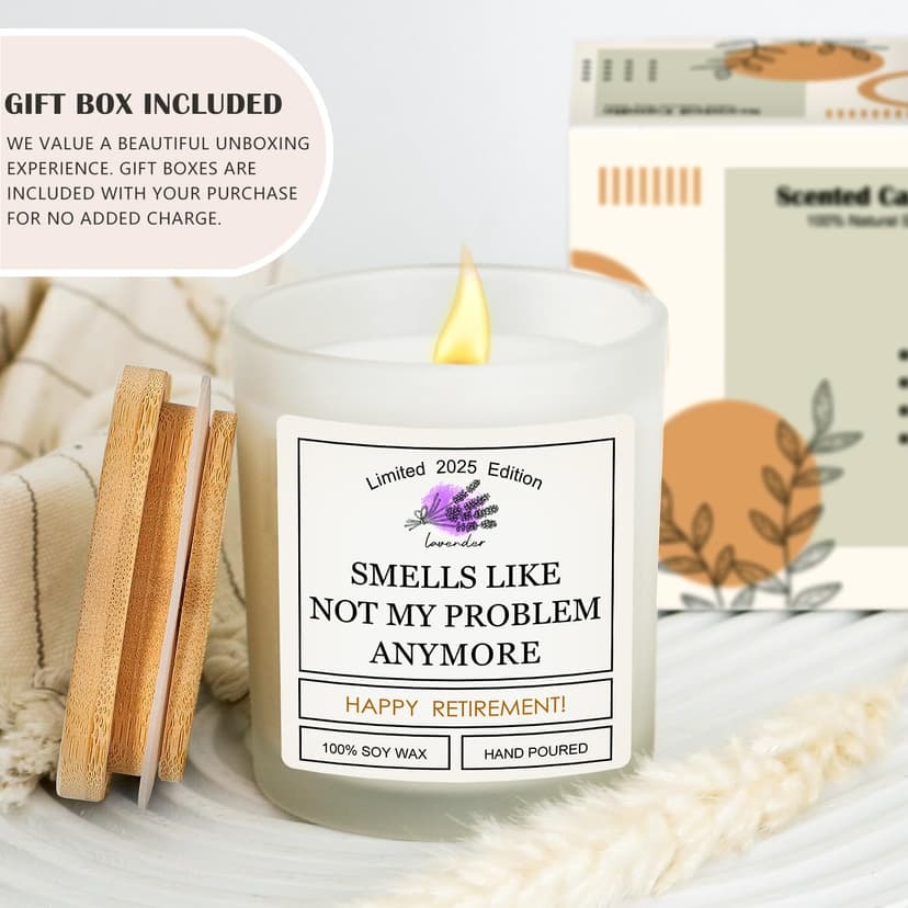 Retirement Gift for Woman, Retirement Gifts for Men Women Farewell Gifts for Coworker Teachers Friends Boss 2025 Leaving Goodbye Best Cool Happy Party Decorations Banner Card Candles