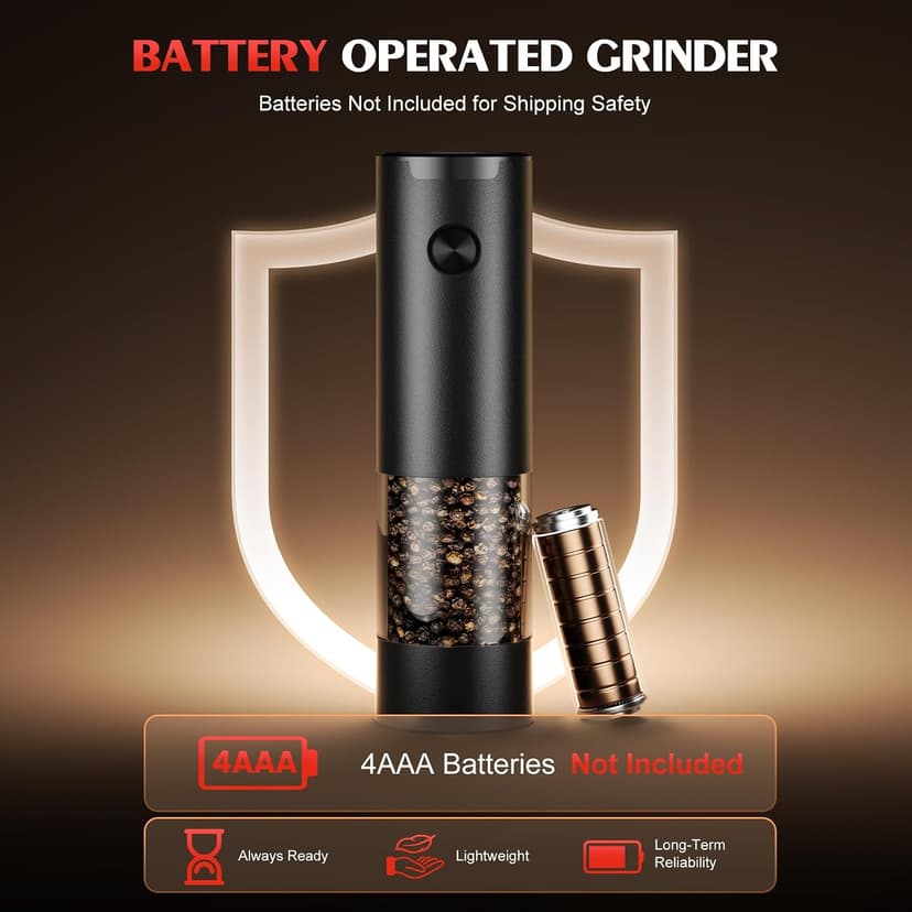Electric Salt and Pepper Grinder Set Automatic Battery Pepper Mill Shakers Adjustable Coarseness Upgraded Larger Capacity with Led Home and Kitchen Appliances Christmas Gifts for Women