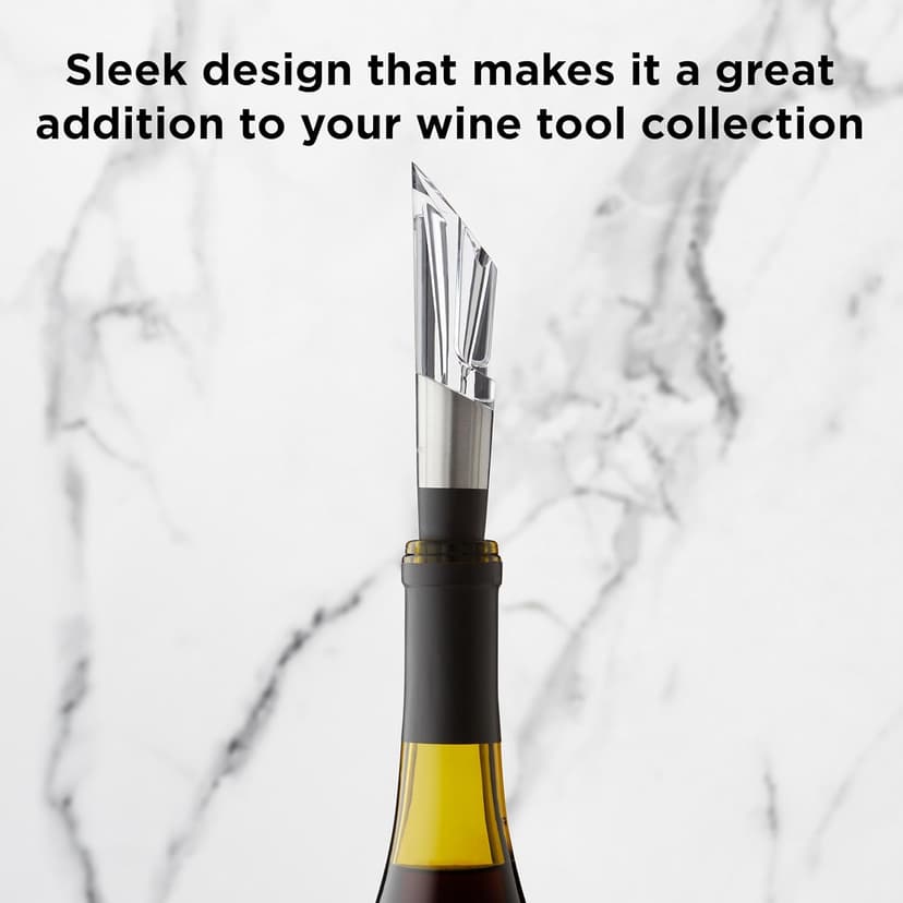 Rabbit W6127 Wine Aerator and Pourer, Clear and Stainless Steel Design, Easy to Use for Enhancing Wine Flavor and Smooth Pouring