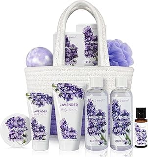 Spa Gift Baskets for Women - Body & Earth 11pcs Lavender Gift Sets with Bubble Bath, Shower Gel, Body Lotion, Birthday Gifts for Women, Spa Kit for Mom Gifts, Purple Gifts, Christmas Gifts for Her