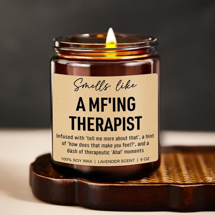 Funny Scented Candle, Therapist Gifts, Occupational Therapy Gifts, Psychology, Therapy Office Decor, Christmas, Graduation, Mental Health Therapist Presents for Women, Men, Psychologist