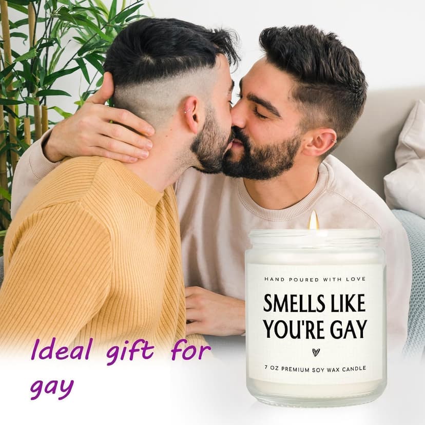 Smells like You’re Gay Candle, Gag Gifts for Friend Boyfriend Men, Funny Birthday Handmade Lavender Gay Candle Gifts 7oz SteadStyle Pride Mouth Gay Gifts, Pride Gifts for Brother Lesbian LGBT B0DR7VFTM4