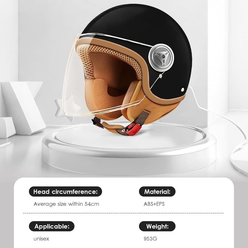 DOT Approved Kids 3/4 Open Face Motorcycle Helmet, Retro Vintage Lightweight Helmets, for Boys & Girls 3-15 Years Old Electric Scooter Helmet Fits Dirt Bike Moped ATV Go Kart 4 Wheeler