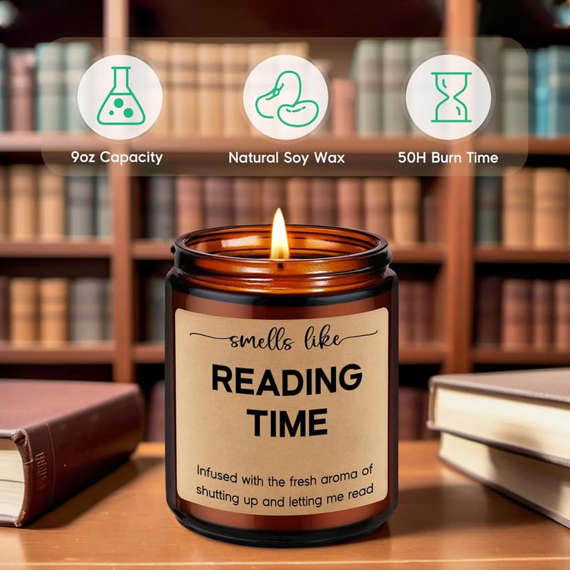 GSPY Reading Candle, Book Lovers Gifts, Readers, Bookish Present - Reading Accessories, Cute Reader Present - Funny Christmas, Birthday Gifts for Book Lovers Women, Bookworm, Librarian, Men, Booklover