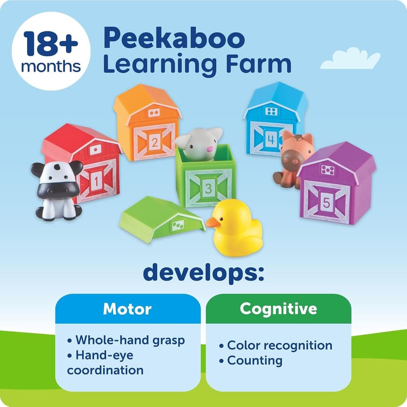 Farm Animals for Toddlers, Educational Fine Motor Montessori Sets, Toddler Animal Toys, Counting, Sorting & Matching Toy Learning Resources The Original Peekaboo Learning Farm B081P4CZQ9