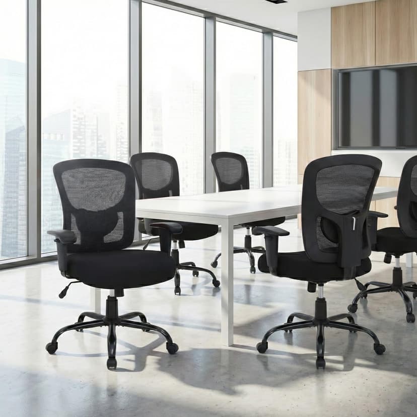 BestOffice Big and Tall Office Chair 500lbs Desk Chair Mesh Computer Chair with Lumbar Support Wide Seat High Back