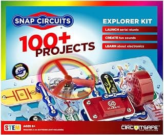 Build 100+ STEM projects with 28 snap-together parts and a full-color project manual SNAP CIRCUITS Jr. SC-100 STEM Electronics Kit, 100+ Projects, Ages 8+ B00008BFZH