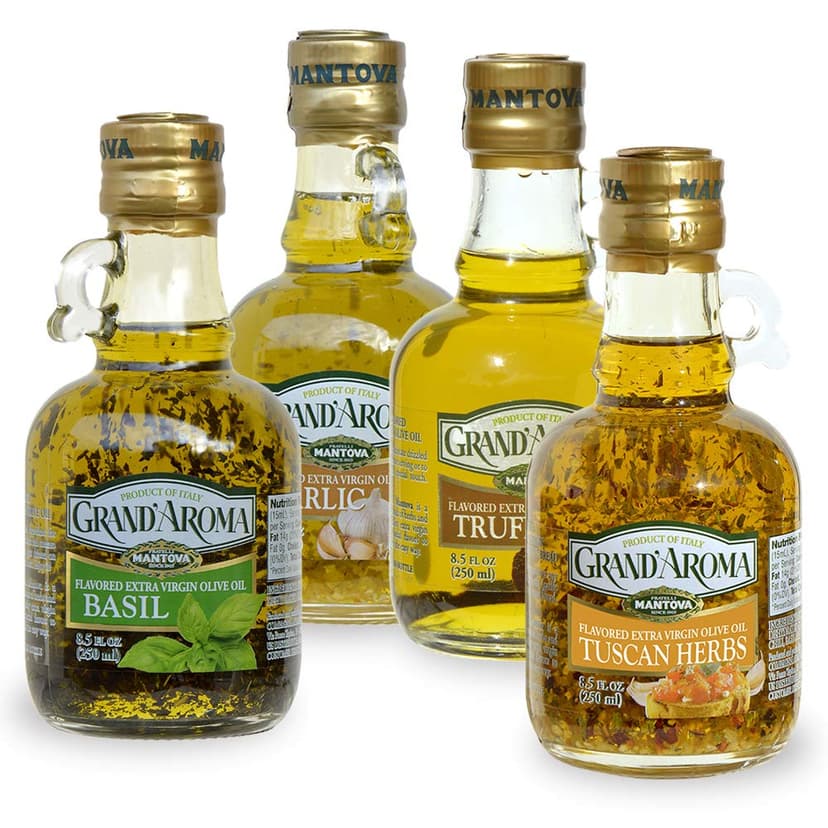 Mantova Grand’Aroma Flavored Extra Virgin Olive Oils, Variety Gift Set, made in Italy, cold-pressed, 100% natural, heart-healthy, for grilling, barbequing, smoking, and cooking, 8.5 oz B000AMXU1Y