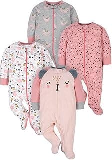 Gerber Baby Girls 4-Pack Sleep 'N Play Footie B08BV2XMG7