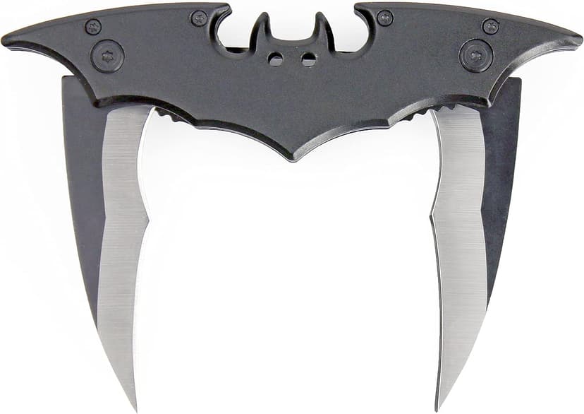 Kii Dark Twin Blade Knife - Double Edge Folding Pocket with clip, 11" Stainless Steel Two Sharp Cut (Black)