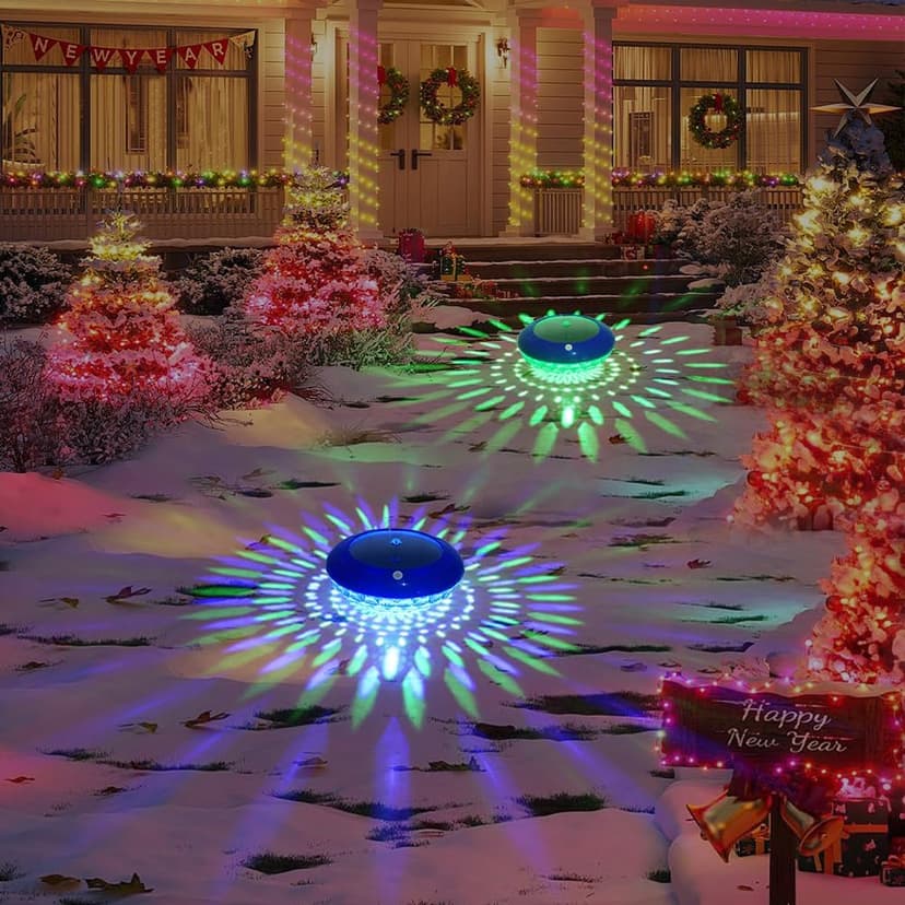 FirstE Solar Floating Pool Lights, RGB Color Changing Pool Floating Light, IP68 Waterproof LED Solar Pool Lights That Float, Hangable Auto ON Off for Above In Ground Pools Wedding Party Decoration (2)