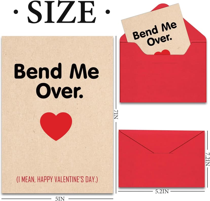 Naughty Husband Valentines Day Card, Bend Me Over Calentines Day Card for Him Boyfriend Husband Fiance, Raunchy Husband Valentines Card from Wife, Funny Valentines Gifts for Men