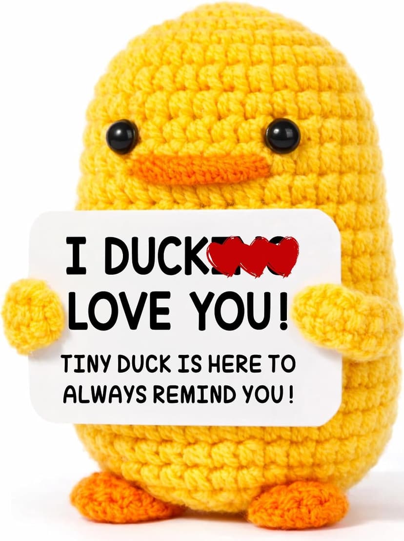 MBL Anniversary for Men Women Her - Funny Small Cute Crochet Duck Gifts for Women Men Wife Husband Girlfriend Boyfriend Fiance Couple Lover Him Birthday Wedding Christmas Stocking Stuffers Present