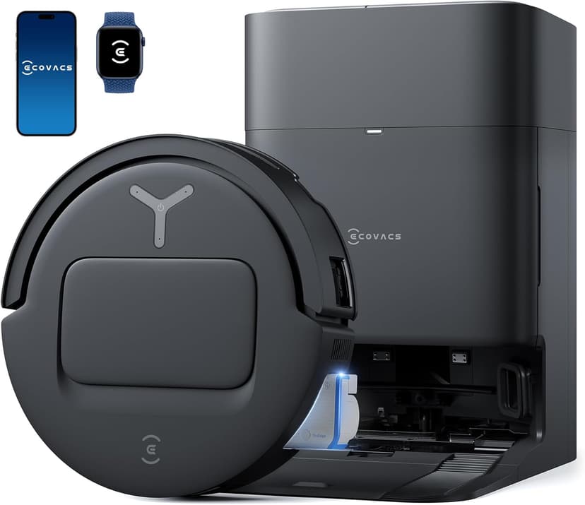 ECOVACS DEEBOT T80 Omni Robot Vacuum and Mop, 18,000Pa Suction, OZMO Roller Mop with TruEdge, Zero-Tangle Brush, AI Navigation, All-in-One Station