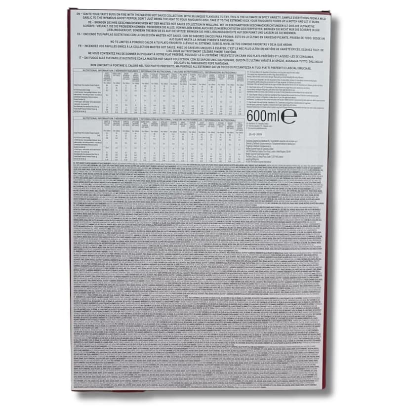 Thoughtfully Gourmet, Master Hot Sauce Collection Sampler Set, Flavors Include Garlic Herb, and More, Hot Sauce Gift, Set of 30