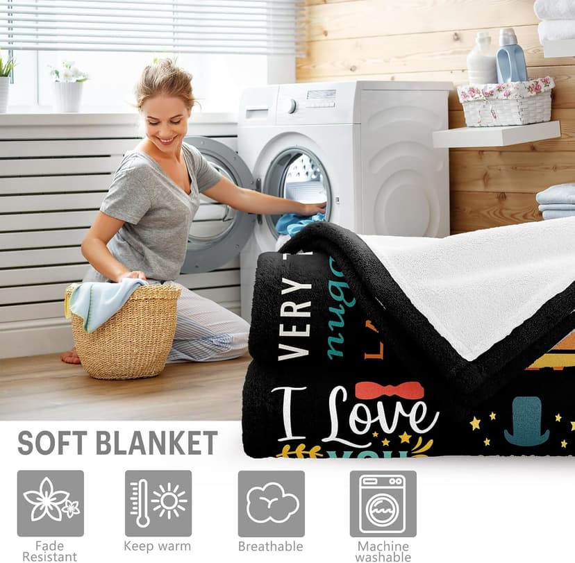 Dad Throw Blanket - 50x60 Inch Soft & Durable Gifts for Dad Birthday, Father's Day, Retirement - Perfect for Travel, Camping, Office & Home Use from Daughter or Son