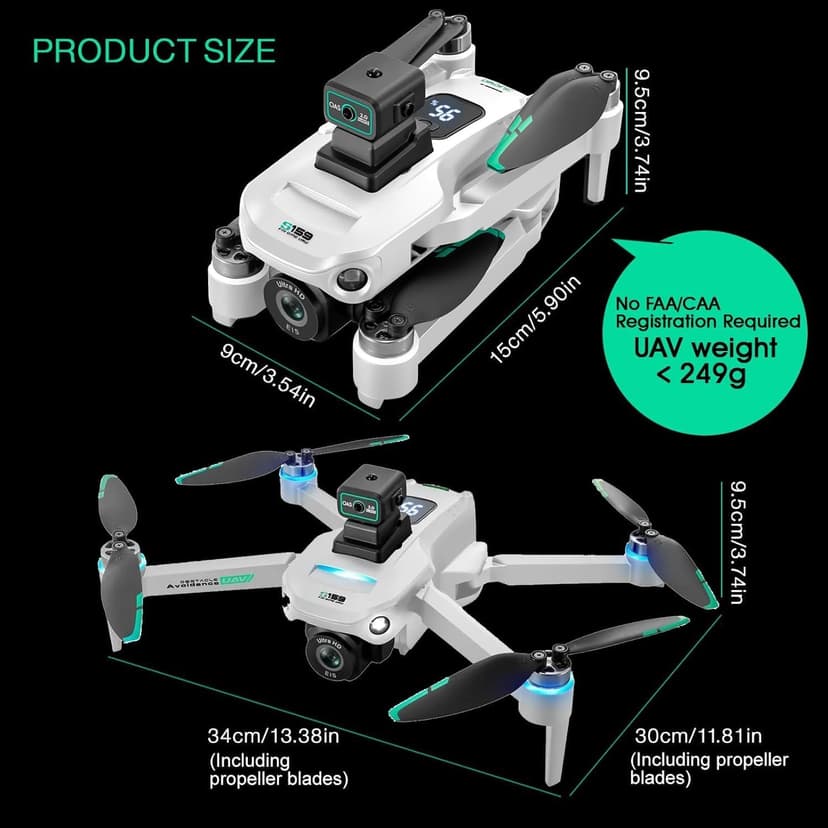 4K GPS Drone with Camera for Adults - 5G Remote Controller with 5.9 Inch Screen,Under 249g,Obstacle Avoidance, 60 Min Flight, Foldable Drone for Adults Beginners.(white)