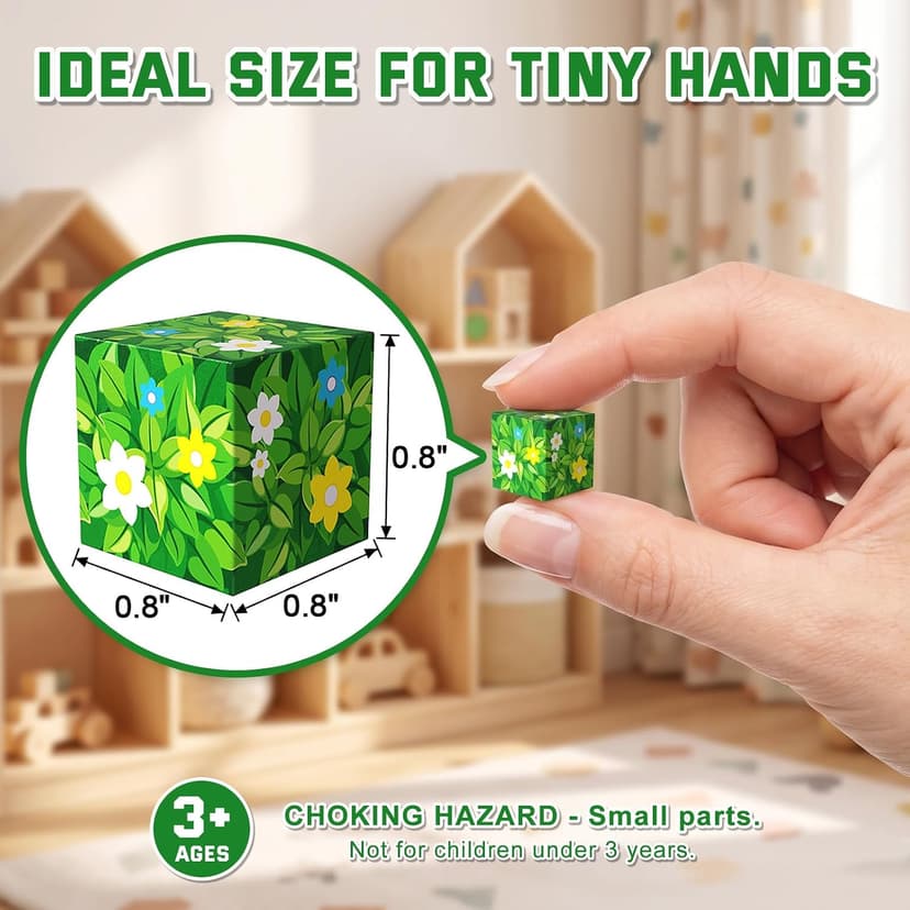 0.8in Sensory Stacking Toys for STEM Constructions, Boys Girls Birthday Gifts Ages 4 5 6 7 8-12 Year Kids Magnetic Blocks, 100PCS Building Cubes, Boys Kids Gifts Toys B0FXM2HJCB