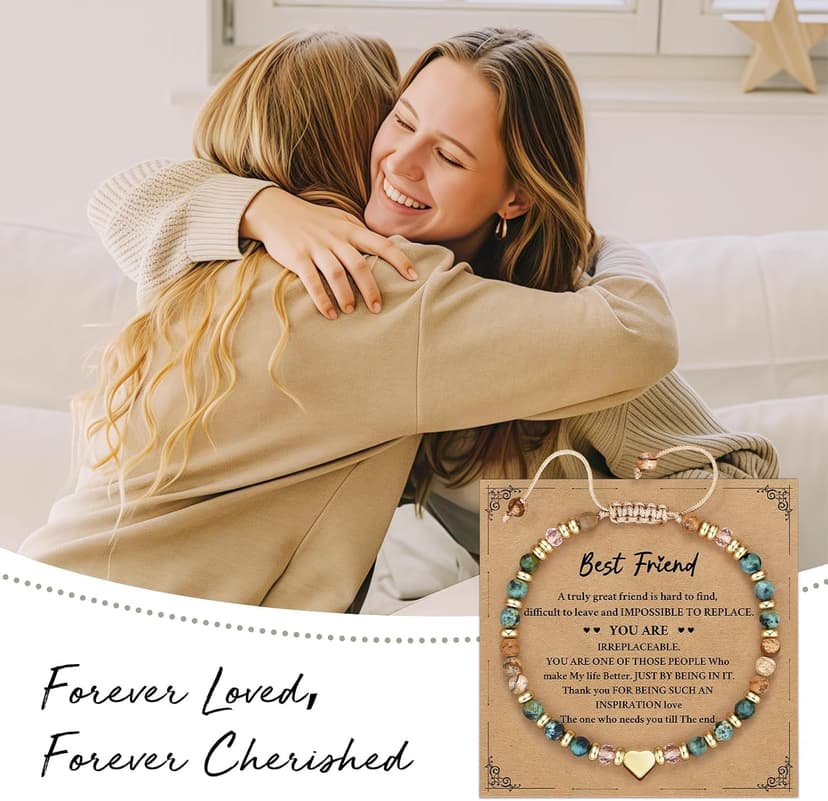 Sister Gift from Sister, Best Friend Friendship Bestie Bracelets, Turquoise Bracelet, Christmas Stocking Stuffers for Woman Unique Birthday Gifts for Women, Friend Gifts for Women B0G4LPC6X1