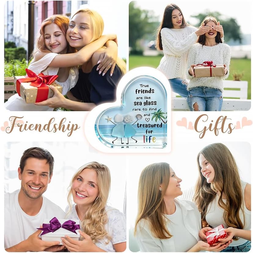 Friends Gifts Quote Heart Keepsake, Friendship Gift for Your Bestie, Soul Sister & Female Companion | Uplifting Emotional Support Present for Women, Birthday Gift Idea & Treasured Appreciation Token B0GJD78ZF9