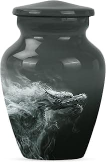 Dragon Urn, 3 Inch - Compact Urns for Human Ashes - Unique Urns - Burial Urns for Ashes - Artistic Urns - Small Decorative Urn - Memorial Urns for Grandparents - Pack of 1, Black B0D8BR9288