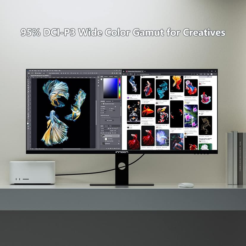 INNOCN 40C1R Ultrawide Monitor 40" WQHD 3440 x 1440p 144Hz FreeSync Premium HDR400 21:9 Computer Display 95% DCI-P3 500Nits IPS USB Type-C HDMI Tilt/Height Adjustable, Mountable