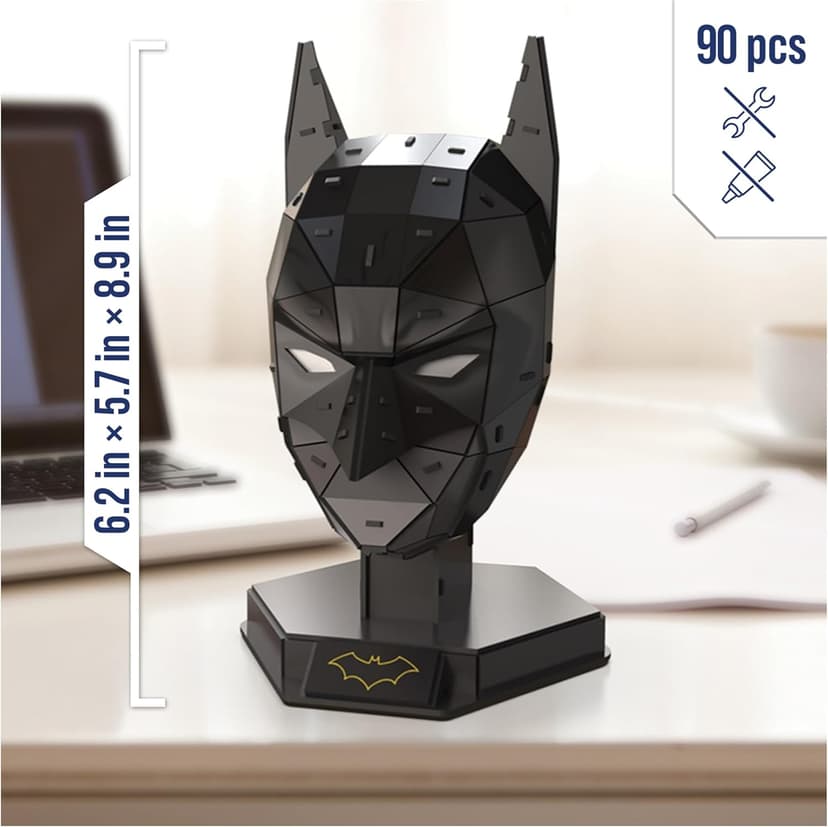 4D Build, DC Batman 3D Model Kit with Stand, Batman Collectibles & Desk Decor, Adult Puzzle, Building Toys, 3D Puzzles for Adults & Teens, 90 Pieces, for Ages 12 & Up