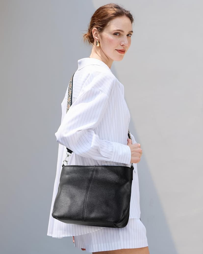 befen Genuine Leather Purse for Women Soft Crossbody Purse Hobo Bag Women's Shoulder bag Handbags with 2 Removable Straps