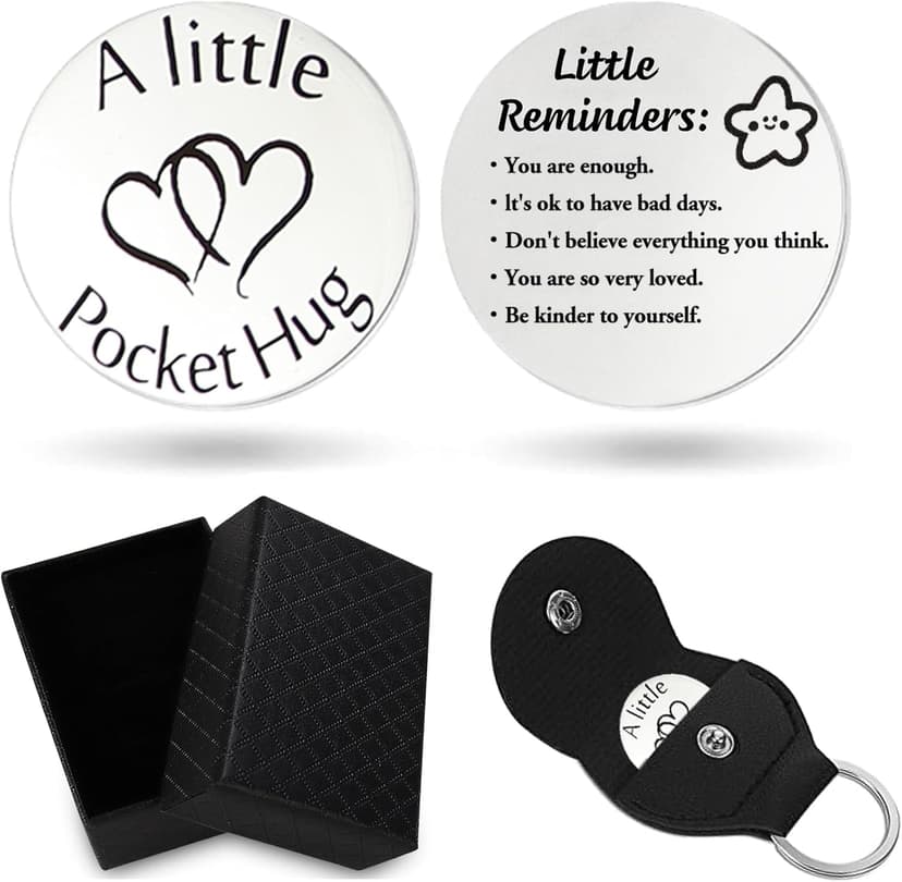 Yiflin Unique Gifts for Women,Men,Friend,Family - Birthday, Christmas, Valentine's Day Gifts - Pocket Hug Token with Keychain