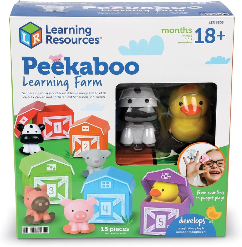 Farm Animals for Toddlers, Educational Fine Motor Montessori Sets, Toddler Animal Toys, Counting, Sorting & Matching Toy Learning Resources The Original Peekaboo Learning Farm B081P4CZQ9