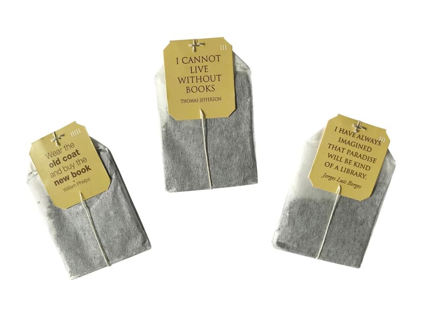 Novel Teas Book Lover's Tea contains 25 teabags individually tagged with literary quotes from the world over, made with the finest English Breakfast tea, for the book lover B002RT2W1M