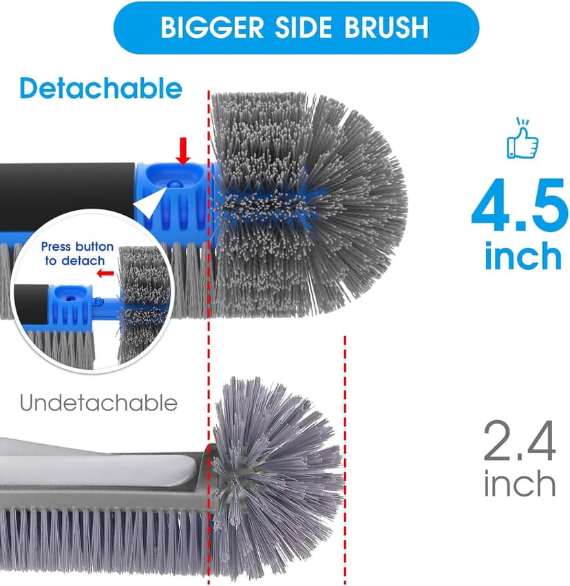 20'' 2 in 1 Pool Brush Head Cobweb Duster Heavy Duty Pool Cleaning Detachable Round Brush with EZ Clip & Wavy Nylon Bristles for Inground Pool & Above-Ground Pool (Without Pole)