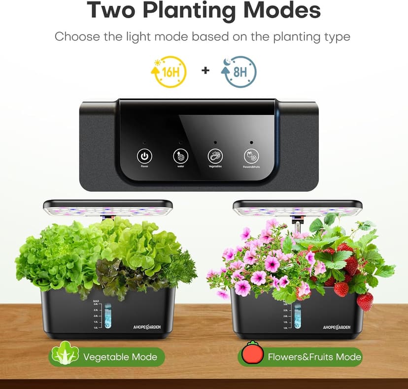 Plant Germination Kit Herb Vegetable Growth Lamp Countertop, Hydroponic Planter Grower Harvest Lettuce for Healthy Home Cooks Ahopegarden Indoor Garden Hydroponics Growing System: 10 Pods Kit with LED B0B6BB4TVC