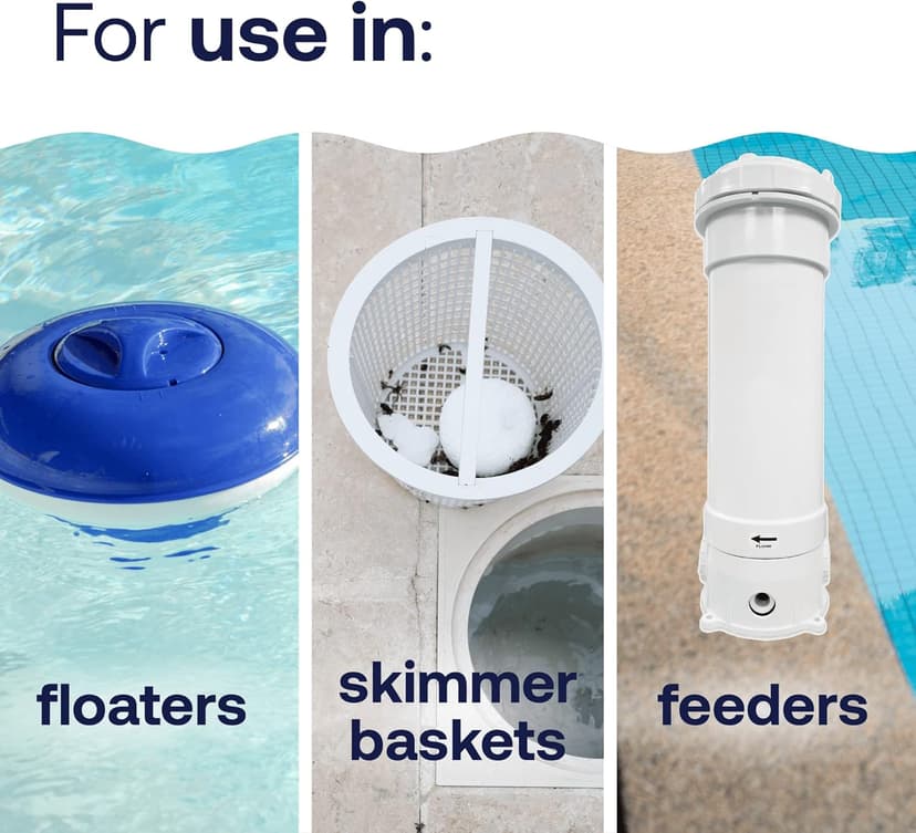 HTH 42049 Pool Care 1" Chlorine Tabs, Swimming Pool Sanitizer with Added Clarifier - Eliminates Bacteria & Algae, Makes Water Clean & Crystal Clear, Sanitizes & Protects - Slow Dissolving, 1.5 lbs