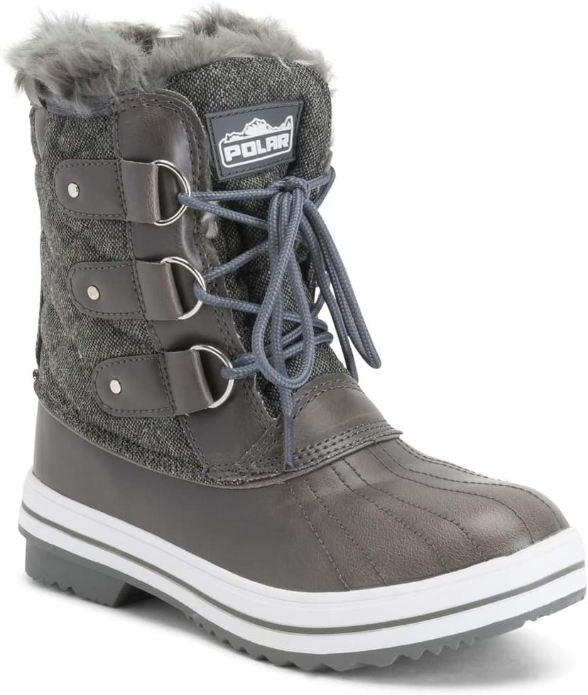 POLAR Womens Snow Boot Quilted Short Winter Snow Rain Warm Waterproof Boots